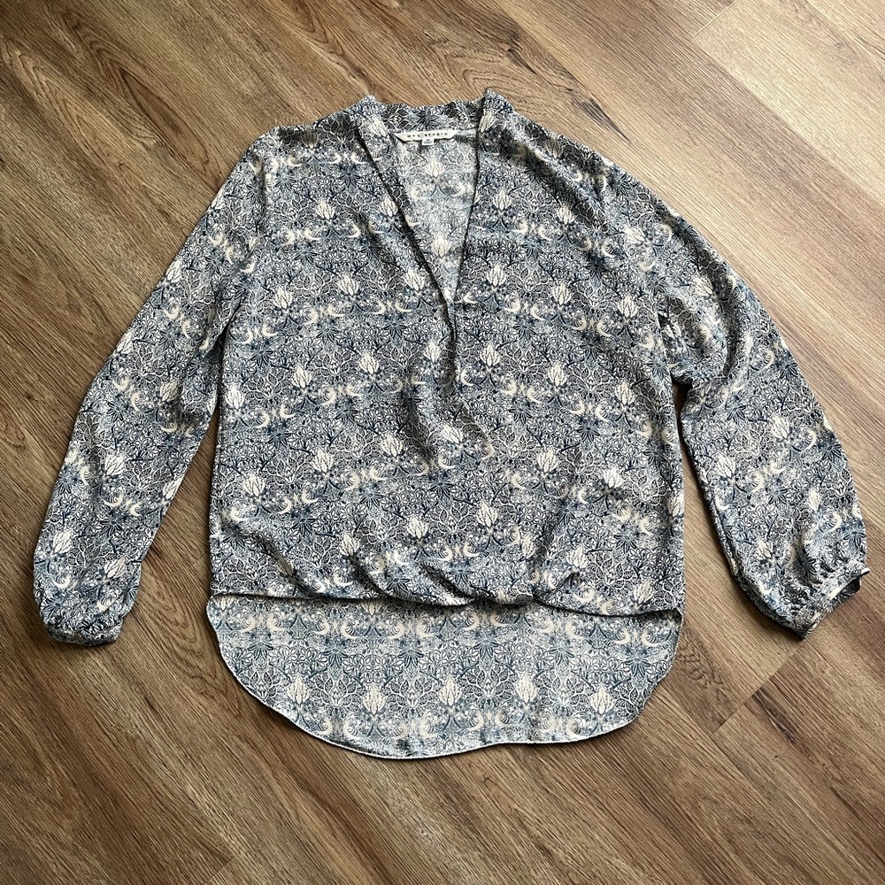 Max Studio High-Low Floral Blouse